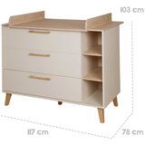 Roba Krem/u prirodnoj boji dječja komoda u dekoru hrasta s promjenjivim stolom 117x103x78 cm Jil – | shoptok.hr