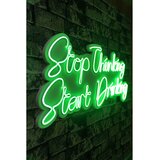 Wallity Zidna LED dekoracija Stop Thinking Start Drinking, 375 cm, IP67, 12V, 570 lm, Zelena Cene