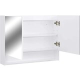 vidaXL LED kopalniška omarica z ogledalom bela 80x15x60 cm MDF | Shoptok.si