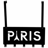 Compactor crna zidna vješalica s 5 kukica Paris