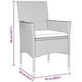 vidaXL set od 5 vrtnih stolica sive poli ratan | shoptok.hr