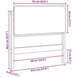  Tapecirani uzglavlje Prirodna i svijetlo siva 90 cm | shoptok.hr