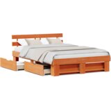  Konstrukcija postelje z vzglavjem Voskast rjav 160 x 200 cm, (5000127112) | Shoptok.si
