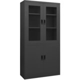 The Living Store Pisarniška omara antracitna 90x40x180 cm jeklo - Pisarniška Omara, (21436005) | Shoptok.si