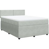 Maison Chic Box spring postelja - Vzmetna postelja z vzmetnico svetlo siva 140x200 cm žamet SL5549, (21904093) | Shoptok.si