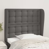  Uzglavlje s ušima sivo 103x23x118/128 cm od umjetne kože | shoptok.hr