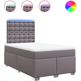 Krevet s oprugama i madracem sivi 120x190 cm od umjetne kože | shoptok.hr