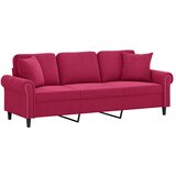  Trosjed s ukrasnim jastucima boja vina 180 cm baršunaste | shoptok.hr