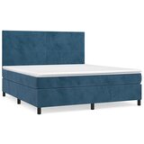 vidaXL Box spring postelja z vzmetnico temno modra 180x200 cm žamet, (20900490) Cene