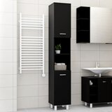 The Living Store Kopalniška omarica črna 30x30x179 cm iverna plošča - Kopalniška Omarica, (21436768) Cene