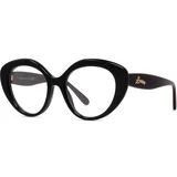 Curvy Black Cat Eye Eyeglasses ONE SIZE (52) Črna/Kristalna