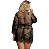 Subblime Queen Plus - set čipkasti ogrtač - crna (XL-2XL) | shoptok.hr