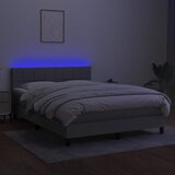  Krevet box spring s madracem LED svjetlosivi 140x200 cm tkanina | shoptok.hr