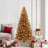 vidaXL Božično drevo med 300 LED z stojalom Zlata 180 cm PET | Shoptok.si