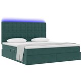  Krevet S LED lampica s pohranom Tamnozelena 180 x 200 cm Baršun | shoptok.hr