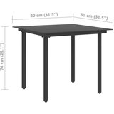 PVC Vrtna jedilna garnitura 3-delna PVC ratan črna | Shoptok.si