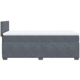  Krevet box spring s madracem tamnosivi za 1 osobu baršunasti | shoptok.hr