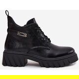 Boto Low Insulated Women's Ankle Boots on Block with Decorative Strap Black Therisse | shoptok.hr