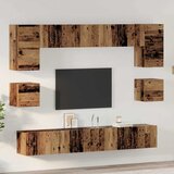 vidaXL Set TV komoda s policom Zidne Ostalo 8 pcs Staro drvo 100 x 30 x 30 cm | shoptok.hr