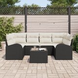 vidaXL 7-dijelni Vrtni Sofa Set s Jastučićima Crni Poliratan Cijene