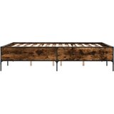  Okvir za krevet boja hrasta 120x190cm konstruirano drvo i metal Smeđa 120 x 190 cm | Shoptok.si