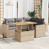  5-dijelni set vrtnih sofa s jastucima poliratan i bagrem bež | shoptok.hr