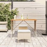  Vrtni stol s pločom od akacije bež 105x75x72 cm poli ratan | shoptok.hr