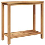 vidaXL Klubska miza s polico Rjava 85 x 35 x 75 cm Trdna tikovina, (5000073432) Cene