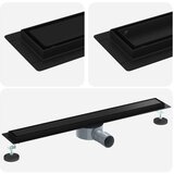 Tuš kanal 2-u-1 sa 360° sifonom Crna 70 cm Nehrđajući čelik 304 | shoptok.hr