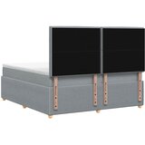  LED okvir za krevet s madracem Svjetlosiva 140 x 190 cm Tkanina | shoptok.hr