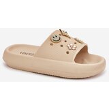 VINCEZA Women's Foam Slippers With Embellishments Beige 76055 | shoptok.hr