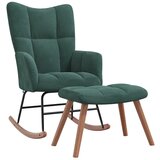 The Living Store Gugalni stol s stolčkom temno zelen žamet - Gugalni Stol S Stolčkom, (21420627) | Shoptok.si