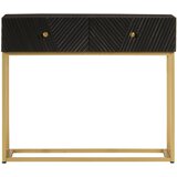Maison Chic konzolna miza - miza ob steni črna 90x30x76 cm trden mangov les in železo, (21786634) Cene