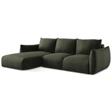 Makamii Zelena sklopiva kutna garnitura (s lijevim kutom/s ležaljkom) Leila – | shoptok.hr