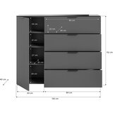 Livetastic Komoda Ray, Antracit | Shoptok.si