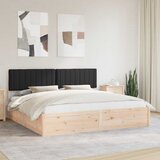  Krevetni okvir s tapiciranim uzglavljem Crna 200 x 200 cm | shoptok.hr