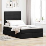 vidaXL Krevet S LED lampica s uzglavljem Crna 120 x 200 cm tkanina | shoptok.hr