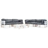  Vrtna garnitura iz palet 6-delna s sivimi blazinami lesena, (20973145) | Shoptok.si