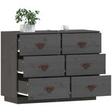  Komoda siva 100 x 40 x 75 cm od masivne borovine | shoptok.hr