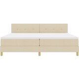  Krevet s uzglavljem s madracem Krem 200x200 cm Tkanina | shoptok.hr