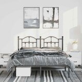  Metalni okvir za krevet s uzglavljem crni 135x190 cm | shoptok.hr