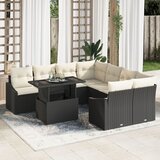 vidaXL Set vrtnih sofa s jastučićima 9 komada Crno Poli Rattan Cijene