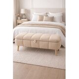 Hanah home Sara tapacirana klupa s prostorom za odlaganje 90 × 45 × 35 cm, bež Cene