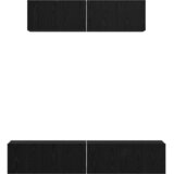  Set TV komoda 4 kom. Crni hrast Konstruirano drvo Crna 80 x 30 x 30,5 cm | shoptok.hr