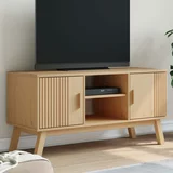 vidaXL TV omarica OLDEN rjava 114x43x57 cm trdna borovina