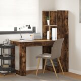 vidaXL Stol s policom s pohranom Dimljeni hrast 122 x 67 x 145 cm | shoptok.hr