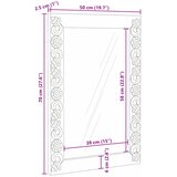  Zidno ogledalo Pravokutni Bijela 70 x 50 cm Čvrsto drvo manga | shoptok.hr