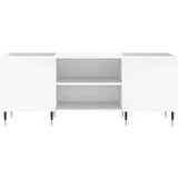 vidaXL Omarica za gramofonske plošče bela 121x38x48 cm inženirski les | Shoptok.si
