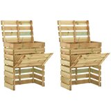 vidaXL Vrtni kompostnik iz letvic 2 kosa 80x50x100 cm borovina Cene