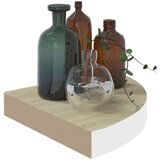 vidaXL kutne zidne police 4 kom boja hrasta i bijele 35x35x3,8 cm MDF | shoptok.hr